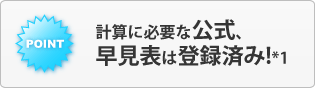 計算に必要な公式、早見表は登録済み